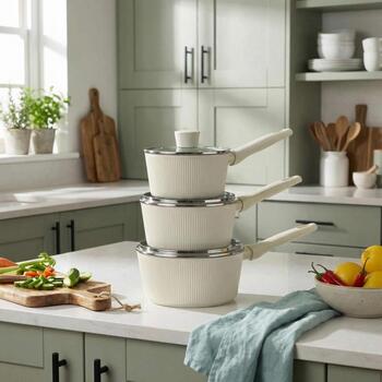 Russell Hobbs Katls RH03867C, 18cm, krēmīgs, alumīnijs, ar vāku, saderīgs ar visām plīts virsmām, ieskaitot indukciju (RH03867C)
