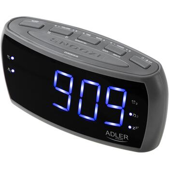 Adler будильник-радио AD 1121 S, 230V, 2 будильника, AM/FM, 1,8