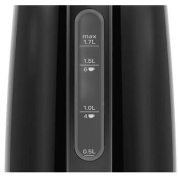 Bosch Чайник DesignLine TWK3P423, 2400 W, 1.7 L, нержавеющая сталь, 360° вращающаяся база, черный (TWK3P423)
