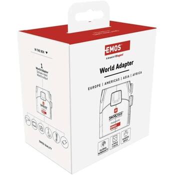 Emos Путевой адаптер P0056N, 250 V~/ 7 A max., 6 типов розеток, 3 типа вилок, белый (P0056N)