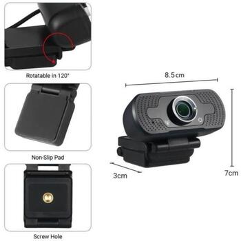 Tellur Вебкамера TLL491131, 2MP, 1920x1080, 30fps, USB 2.0, Автофокус, Встроенный микрофон, Защитный экран (TLL491131)