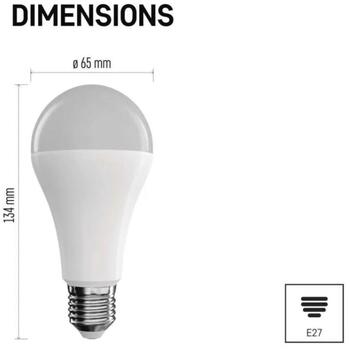 Emos LED лампа GoSmart A65 ZQW516R, 14 W, 220-240 V~, 1400 lm, RGB, Wi-Fi, диммируемая, 50/60 Гц (ZQW516R)