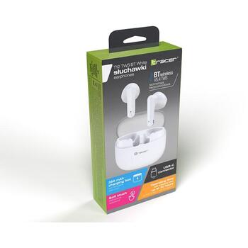 Tracer Bezvadu austiņas T12 TWS BT TRASLU47784, 30h, 10mm, Bluetooth 5.4, In-Ear, Stereo, Mikrofons, Fiksēts (TRASLU47784)
