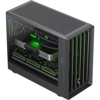 Gamemax Korpuss CLAW 360 BK, M-ATX, 4, 1 x USB 3.0, 1 x USB-C, 1 x austiņas, atbalsta 120 mm radiatoru aizmugurē (CLAW 360 BK)