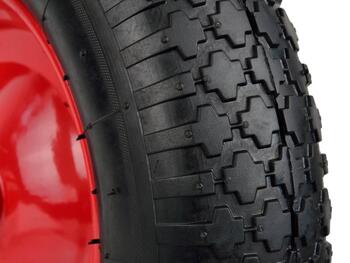 Geko G71012 gumijas ritenis 4.00-8, 390mm, 95mm, 220mm, 12mm, 97mm, 100kg, 2.1bar, dubultie lodgultņi, tērauda loks (G71012)