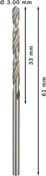 HSS-G urbji metālam 3.0mm, 10gab., Urbjmašīnām/skrūvgriežiem PRO METAL HSS-G STANDARTA SPIRĀLVEIDA URBJA GARUMS, 2608595055, BOSCH (2608595055)