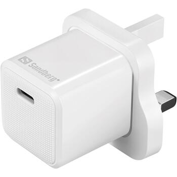Sandberg USB-C lādētājs 441-64, 230V, 20W PD, 1x USB-C, 1m Lightning kabelis, balts (441-64)