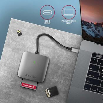 Axagon Читатель карт памяти CRE-S3C, USB 3.2 Gen 1, 3 слота, поддерживает CF, MicroSD, MicroSDHC, MicroSDXC, SD, SDHC, SDXC (CRE-S3C)