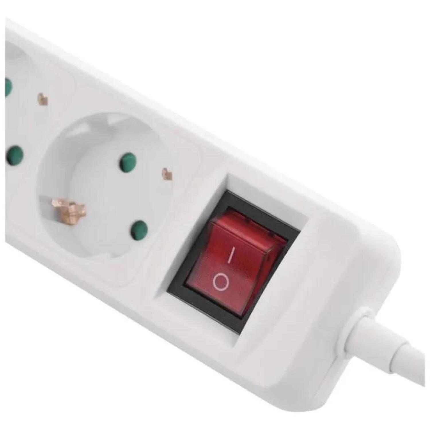 Emos Удлинитель P1322CU, 2м, 3× 2P + PE, 3680W, с выключателем, белый, 1× USB-A, 1× USB-C (P1322CU)