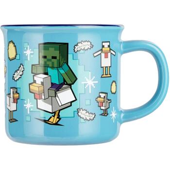 Paladone Minecraft Chicken Jockey термокружка PP16272MCF, 0.35 л, керамика, синяя, меняет рисунок от тепла (PP16272MCF)