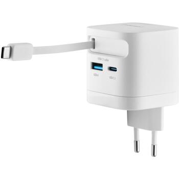 Intenso адаптер питания 7806522 65 Вт, 110-240 В, 2 USB порта, 0.7 м кабель, черный, пластик (7806522)