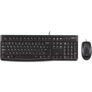 Logitech Клавиатура и мышь MK120 920-002562, 1.5м, 1000DPI, 3 кнопки, черный, водоотталкивающий (920-002562)