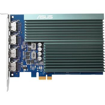 Asus Видеокарта GT 730 90YV0H20-M0NA00, 2 ГБ, GDDR5, 4 HDMI, PCIe 2.0, 5010 МГц, 902 МГц, пассивное охлаждение (90YV0H20-M0NA00)