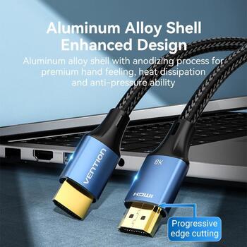 Vention HDMI кабель ALGLI, 8K@60Hz, 48Gbit/s, 3м, с заземлением, Dolby Vision, 3D, динамический HDR (ALGLI)