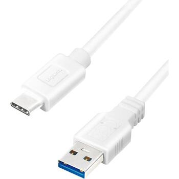 LogiLink USB кабель CU0175, 1,5 м, USB 3.2 Gen 1, 5 Гбит/с, 3 А, USB-C - USB-A, белый (CU0175)