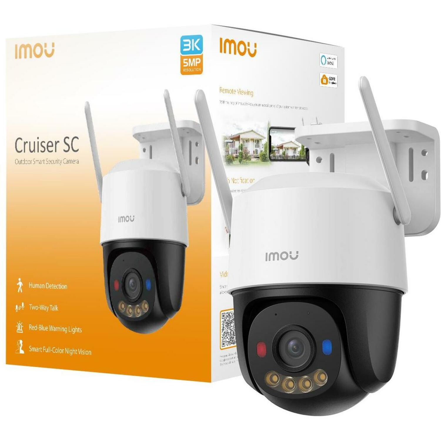 Imou беспроводная камера IPC-K7FP-5H0WE 5MP, 3K UHD, 30 м ночное видение, 0-355° панорамирование, 8x цифровое увеличение, IP65 (IPC-K7FP-5H0WE)