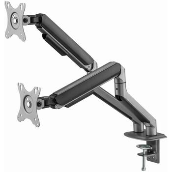 Gembird LCD monitors stiprinājuma roka MA-DA2-05, 17-32'', 2 monitori, 18 kg, VESA 100 x 100 mm, pelēka (MA-DA2-05)