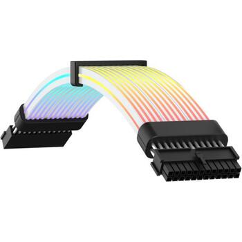 Gamemax удлинитель PSU MB 24PIN-B, 10.70кг, 11.70кг, 0.06м³, черный, ARGB свет (MB 24PIN-B)