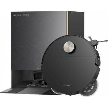 Dreame Пылесос-робот RLX86DE-BLACK, 4.7кг, 35см, 7.9см, 68дБ, 6400мАч, 3.2л, 4.2л, 35кПа, 180мин, 8.8см, HEPA, Голос, Смартфон (RLX86DE-BLACK)