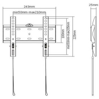 Gembird televizora sienas stiprinājums WM-42F-01, atbalsta 23-42 collu, VESA 75x75-200x200 mm, maksimālā slodze 30 kg, melns (WM-42F-01)