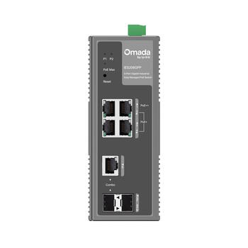 TP-Link IES206GPP сетевой коммутатор Omada Industrial 6-портовый Gigabit Easy Managed PoE+ PoE++ 3× PoE+ 1× PoE++ 1× RJ45/SFP combo 1× SFP 120 W -40–75 °C DIN/настенное крепление Чёрный (IES206GPP)