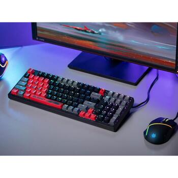 A4Tech Клавиатура A4TKLA47388, USB проводная, Черная, Красная, Механическая, RGB подсветка, Anti-Ghosting, Макро клавиши (A4TKLA47388)