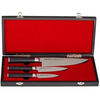 Samura MO-V SM-0220, 3 кухонных ножа, AUS-8, 58 HRC, рукоятка G-10, шеф-нож, универсальный, овощной (SM-0220)