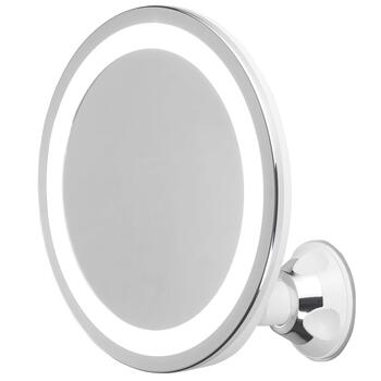 Super ērts LED apgaismojuma Make-Up spogulis ar galda statīvu un sienas fiksāciju 20 cm ar 2×AAA barošanu Balts AD2168 Adler (AD 2168)