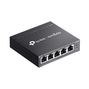 TP-LINK Omada ES205GP управляемый коммутатор, 5x Gigabit RJ45, 4x PoE+, 65W, 10 Gbps, без вентилятора (ES205GP)