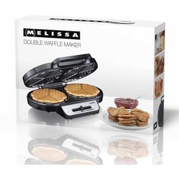 Melissa двойная вафельница 16250087, 1200W, 230V, 0.7m, антипригарное покрытие, регулируемая температура (16250087)