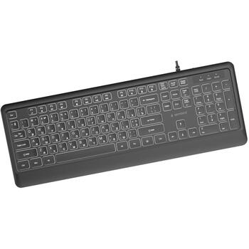 Gembird клавиатура KB-UML-04-CYRL, 1.8м, USB A+C, белая подсветка, 12 мультимедийных клавиш (KB-UML-04-CYRL)