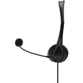 Lindy наушники 42870 USB Type A, частота 20 - 20000 Гц, длина кабеля 1.95 м, импеданс 32 Ω, черный (42870)