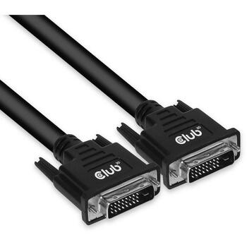 Club3D DVI-D кабель CAC-1220, 10 м, 28AWG, 2560 x 1600@60Hz, 1920 x 1080@120Hz, 24+1, прямой штекер, золотые контакты (CAC-1220)