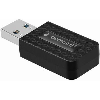 Gembird Беспроводной адаптер WNP-UA1300-03 1300 Мбит/с, USB 3.0, Двухдиапазонный 2.4 ГГц/5 ГГц, 2x2 антенна, Черный (WNP-UA1300-03)