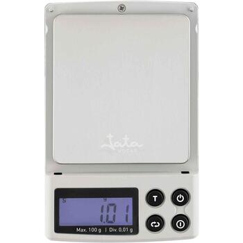 Jata Кухонные весы HBAL1774, 100g, 0,01g, нержавеющая сталь 6,5x7cm, LCD, 2xAAA, автоматическое отключение (HBAL1774)