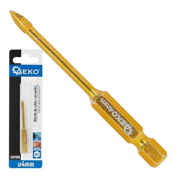 Geko сверло для стекла и керамики G39701D, 4 мм, 1/4