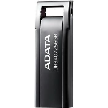 Adata USB флеш-накопитель AROY-UR340-256GBK 256 ГБ, USB 3.2 Gen 1, скорость чтения 100 МБ/с, черный, без крышки, водонепроницаемый (AROY-UR340-256GBK)