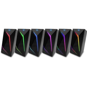 Media-Tech Игровые колонки 2.0 MT3172, 8 Вт, Bluetooth 5.0, RGB, 2 колонки, USB, Line-In, 180-20000 Гц (MT3172)