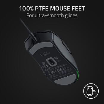 Razer игровая мышь Cobra RZ01-04650100-R3M1, 8500 dpi, USB Type-A, 6 кнопок, оптическая, черная, RGB подсветка (RZ01-04650100-R3M1)
