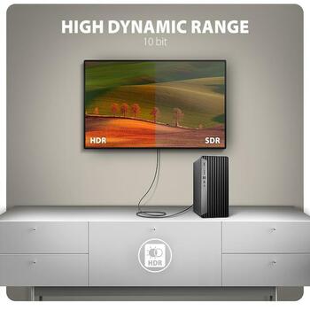 Axagon Видео Кабельный Адаптер RVD-HI20C2 1.8м, 4K/60Hz, DisplayPort 1.4, HDMI 2.0b, HDCP 2.3, черный (RVD-HI20C2)