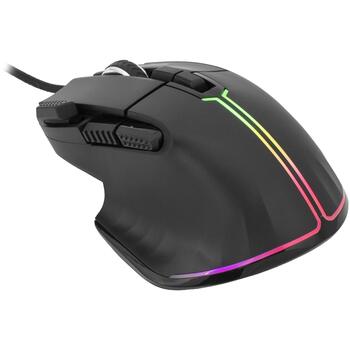 White Shark MARROK GM-9006 MARROK-B, USB проводная игровая мышь, 12000 DPI, 9 кнопок, RGB, 1000 Гц, 1.8 м (MARROK-B)