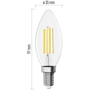 Emos LED лампочка Filament Candle ZF3A42, 3,8 Вт, 806 лм, E14, теплый белый, 50 000 часов, класс A (ZF3A42)