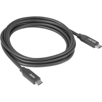 Club3D USB-C strāvas kabelis CAC-2506, 2m, 240W, USB-C uz USB-C, USB PD 3.1 EPR, 48V/5A, E-Marker, datu pārraides bloķētājs, melns (CAC-2506)