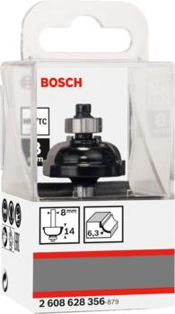 Malu frēze HM R=6,3mm, l=14mm,kāts 8mm, Rokas frēzēm, malu frēzēm PROFILU FRĒZE STANDARD FOR WOOD, 2608628356, BOSCH (2608628356)