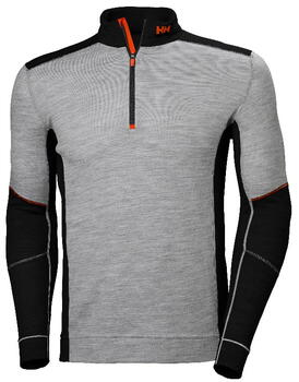 Helly Hansen termokrekls Lifa Merino 75107_939-3XL, 3XL, pelēks/melns, YKK rāvējslēdzējs, merino vilna, bez vīlēm (75107_939-3XL)