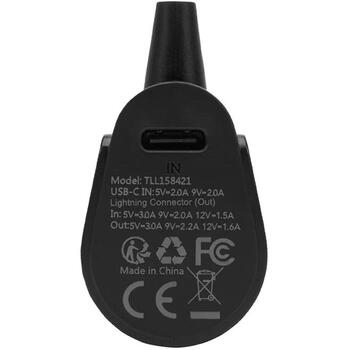Tellur PD203 Power Bank akumulators TLL158421, 5000mAh, 18.5Wh, Type-C 5V/2A, 9V/2A, Lightning 5V-3A, LED indikators, ātrā uzlāde (TLL158421)