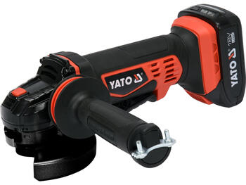 Yato YT-82826 аккумуляторная угловая шлифмашина, 125 мм, 18 В, 10000 мин⁻¹, 2 Ач, M14, 22.2 мм, низкая вибрация, быстрая зарядка (YT-82826)
