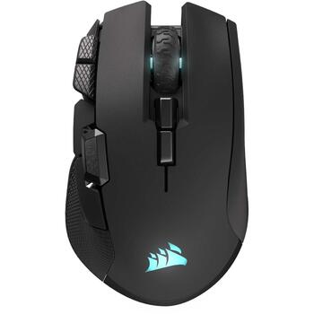 Corsair IRONCLAW SE spēļu pele CH-9317110-WW, 26000 DPI, 2,4 GHz, Bluetooth, USB-C, 10 pogas, optiskais sensors, melna (CH-9317110-WW)