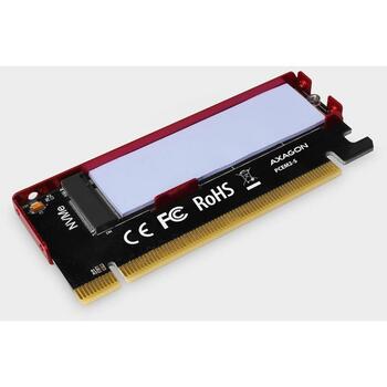 Axagon SSD адаптер M.2/NVMe/PCEM2-S, PCIe x16, 103 x 40 x 8 мм, красный, 3 термопрокладки в комплекте (PCEM2-S)