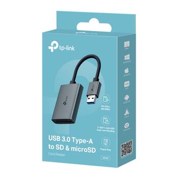 Tp-Link USB 3.0 кардридер UA430, 2x2TB, 5Gbps, UHS-I до 200 MB/s, алюминиевый корпус (UA430)